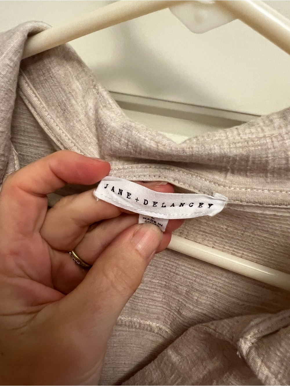 Jane and Delancey Beige Button-Down Short Sleeve Top - Picture 2 of 3